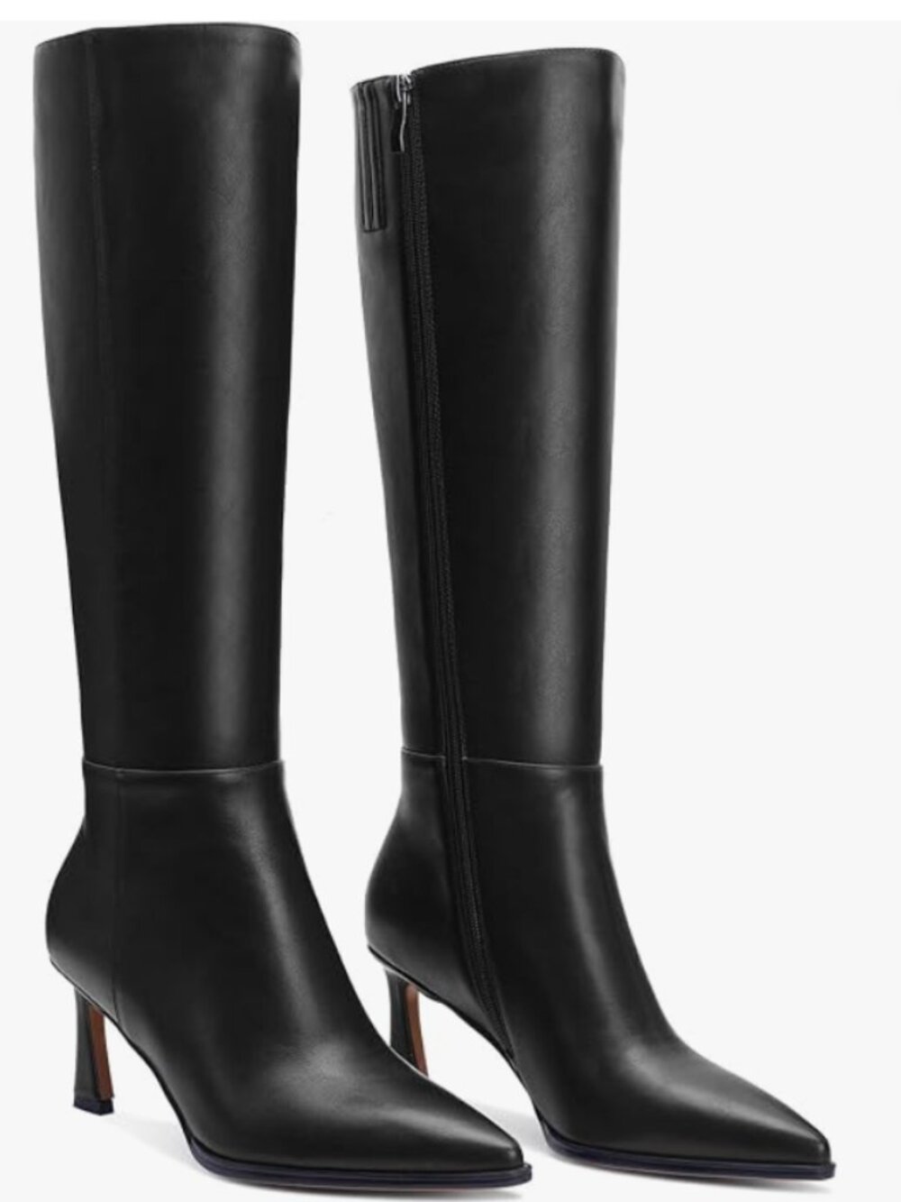 New Gothictor Knee High Pointed Toe Kitten Heel Boots Size 7